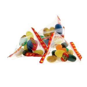 Assorted Jelly Beans Pyramid Bags – Pack of 25 Easter Jelly Sweets Mini Party Bag Fillers – Kids Birthday Treats, Candy Mix Variety